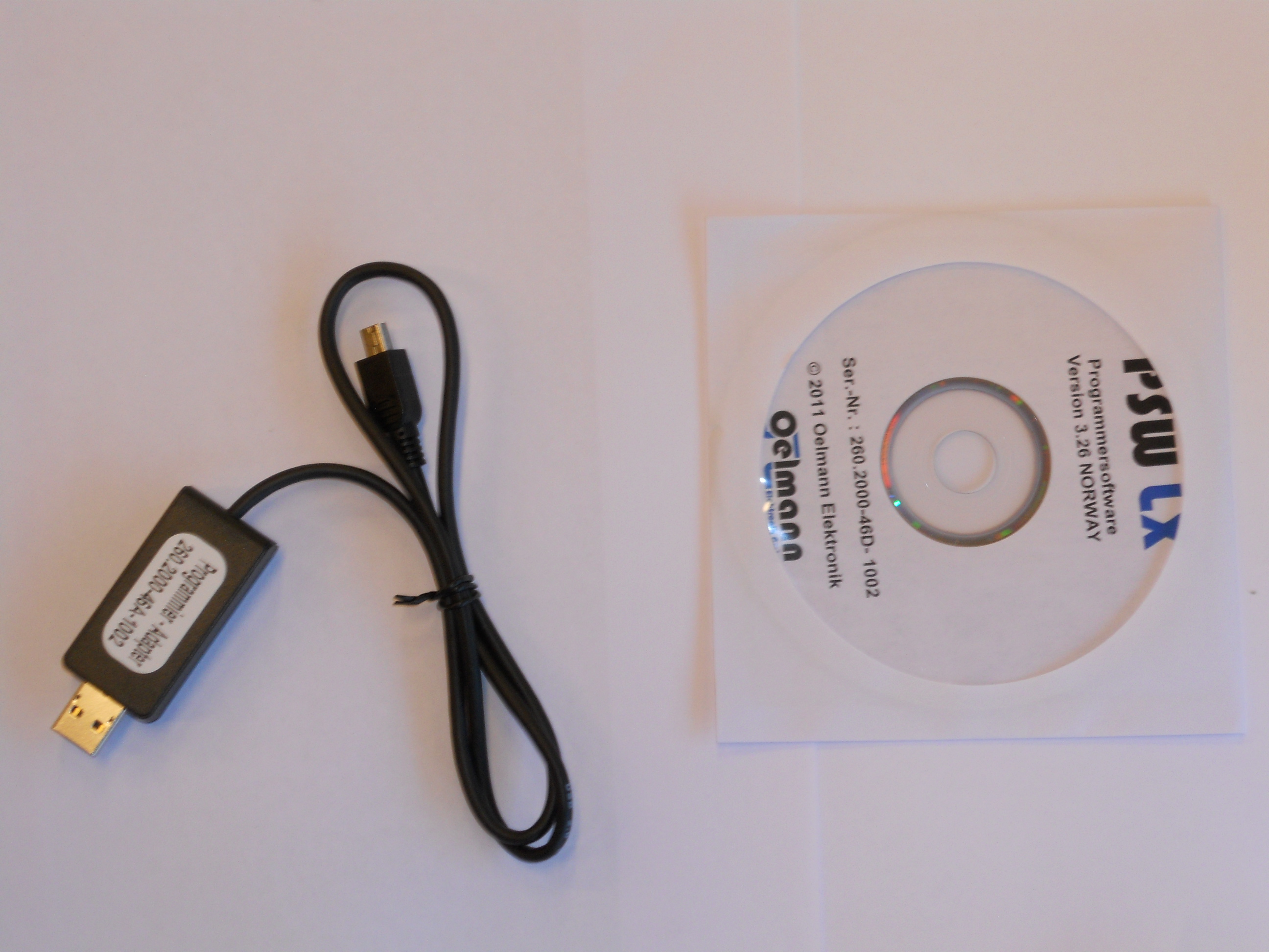 USB Programmeringskabel m/software