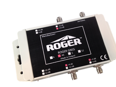 Roger-GPS GNSS Amplifier 16dB (GPS, GLONASS, GALILEO, BEIDOU) in IP67 enclosure